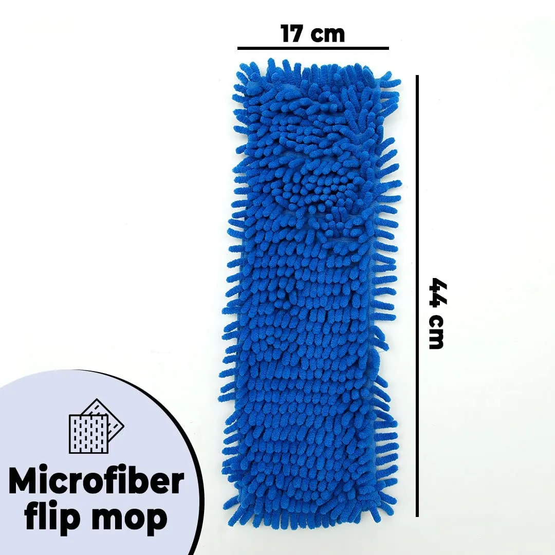 Kuber Industries Set of 2 Microfiber Floor Cleaner Mop Refill | Eco-Friendly & Dual Action | Dry & Wet Cleaning | Multi-Purpose Cleaning Mop for Home | Blue