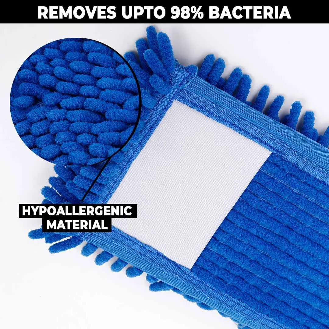 Kuber Industries Set of 2 Microfiber Floor Cleaner Mop Refill | Eco-Friendly & Dual Action | Dry & Wet Cleaning | Multi-Purpose Cleaning Mop for Home | Blue