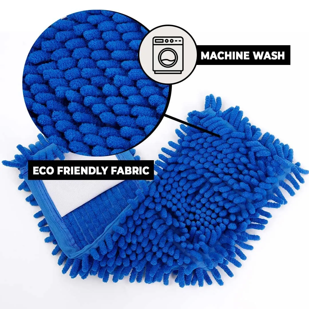 Kuber Industries Set of 2 Microfiber Floor Cleaner Mop Refill | Eco-Friendly & Dual Action | Dry & Wet Cleaning | Multi-Purpose Cleaning Mop for Home | Blue