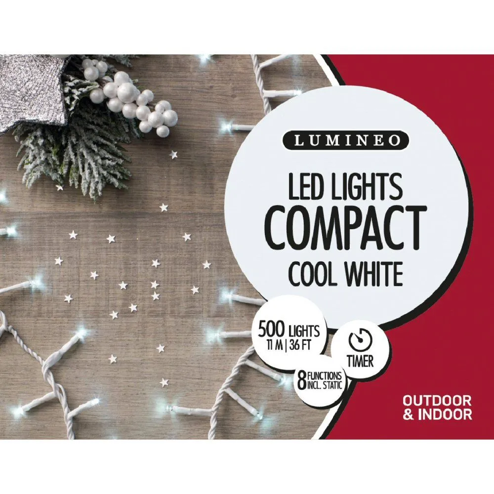 Lumineo 500 Cool White LED Compact Christmas Lights (11m)