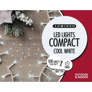 Lumineo 500 Cool White LED Compact Christmas Lights (11m)