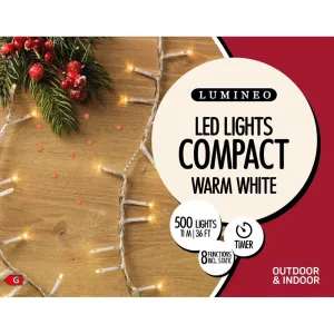 Lumineo 500 Warm White LED Compact Christmas Lights (11m)