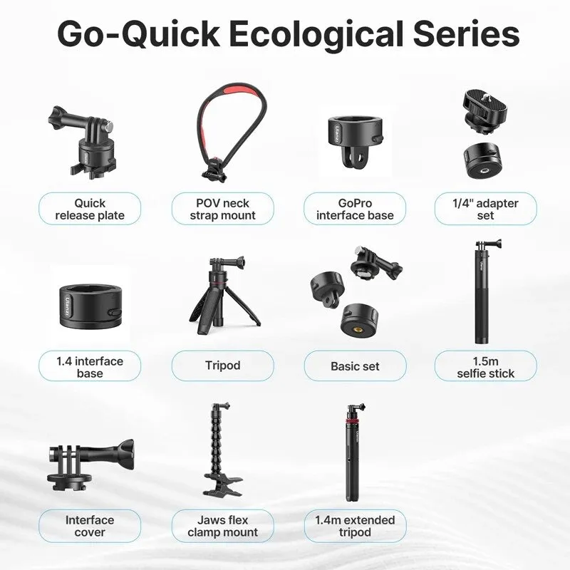 Magnetic Quick Release Adapter Mount Set with 1/4'' Screw for Action Cameras