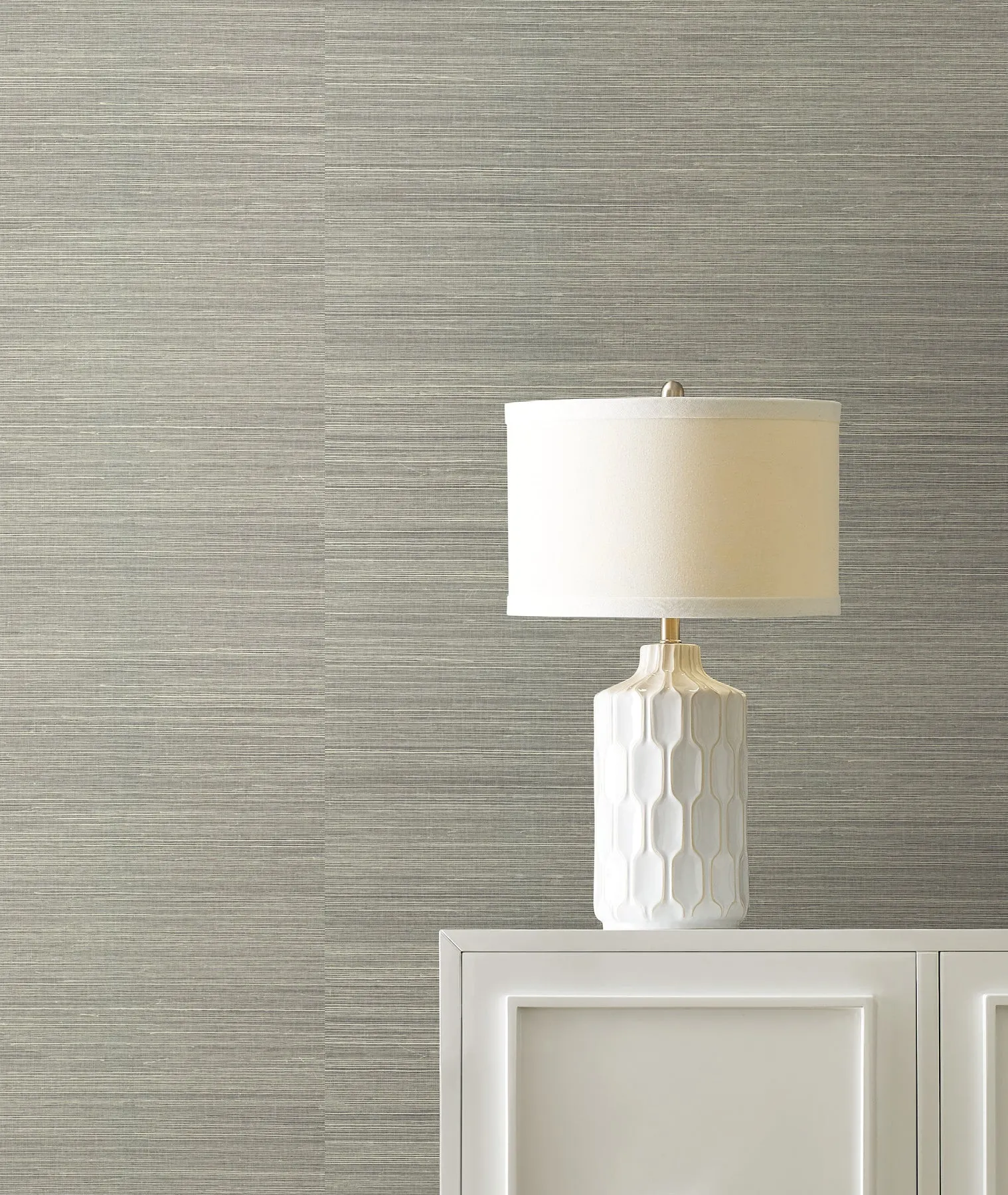 Maguey Charcoal and Cream Sisal Wallpaper