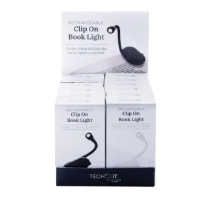 Maverick Rechargeable Clip On Book Light - Assorted 4.6x17.3x8cm