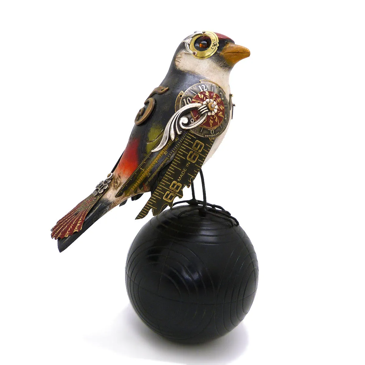 Mullanium Black Manakin Bird Fancy Ball Artists Jim Tori Mullan Steampunk Handmade