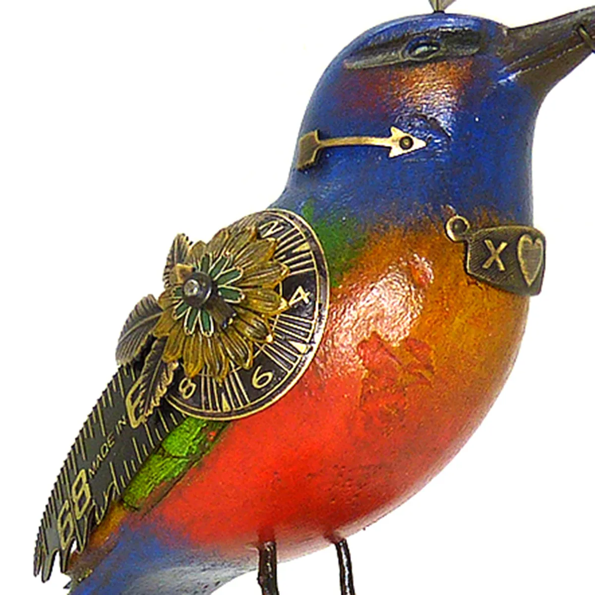 Mullanium Bunting Bird on Binoculars Artists Jim Tori Mullan Steampunk Handmade