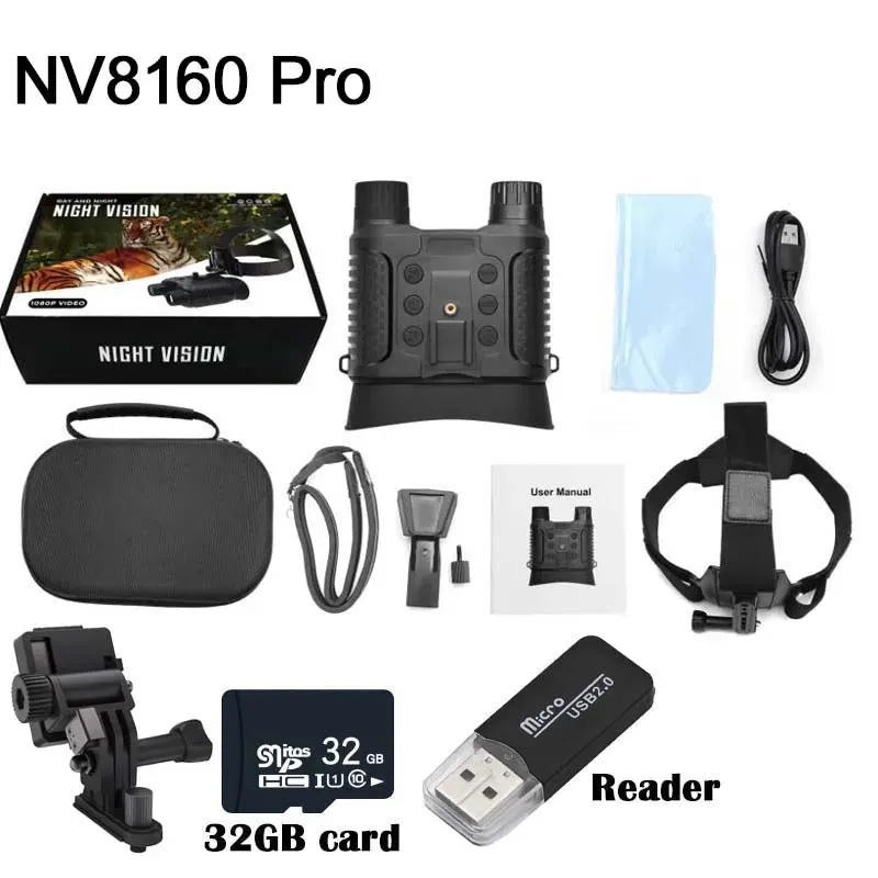NV8160 Night Vision Binoculars HD 8x Digital Infrared Head Mount Hunting Telescope 400m Surveillance Camping Equipment