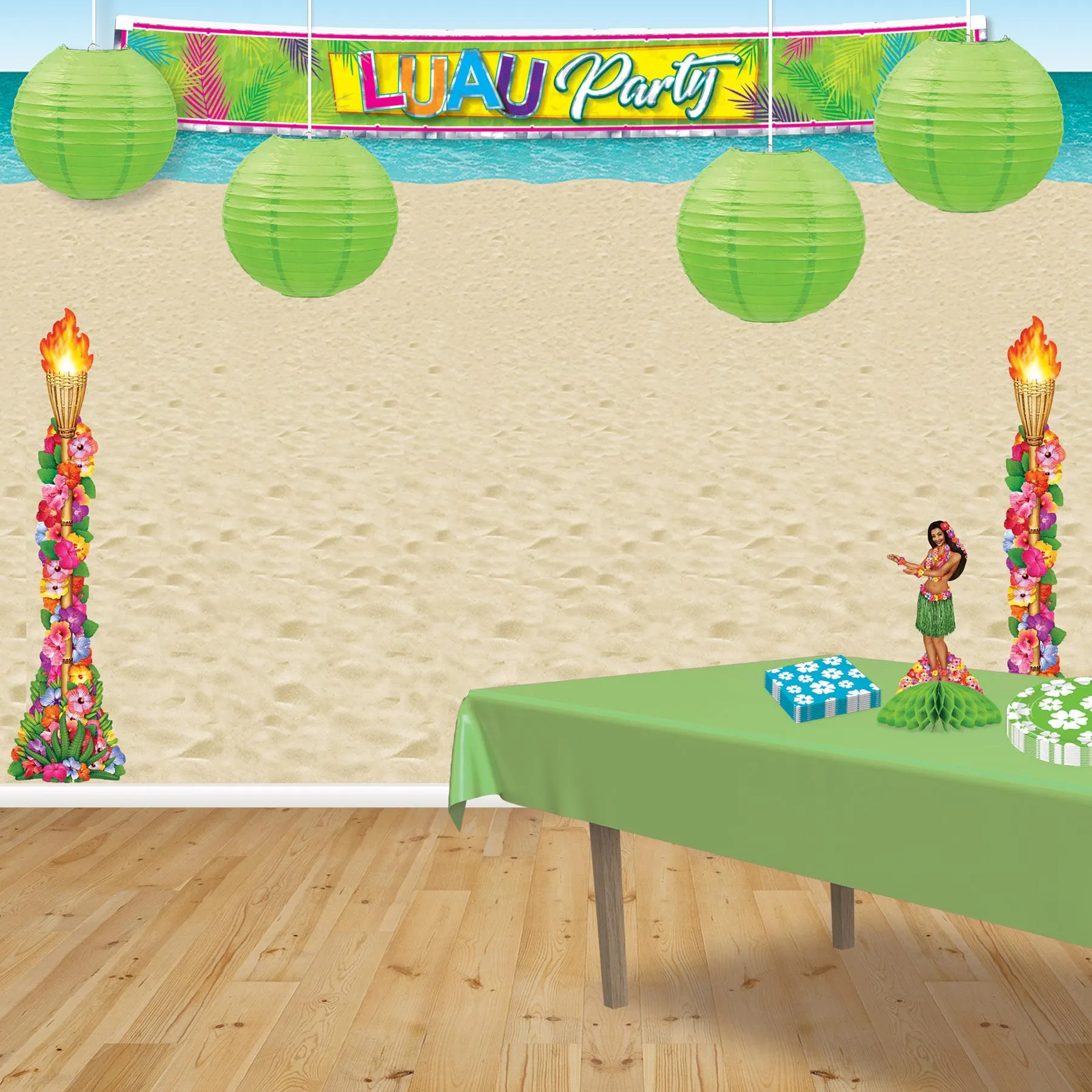 Party Paper Lanterns Light green (3 per Package)