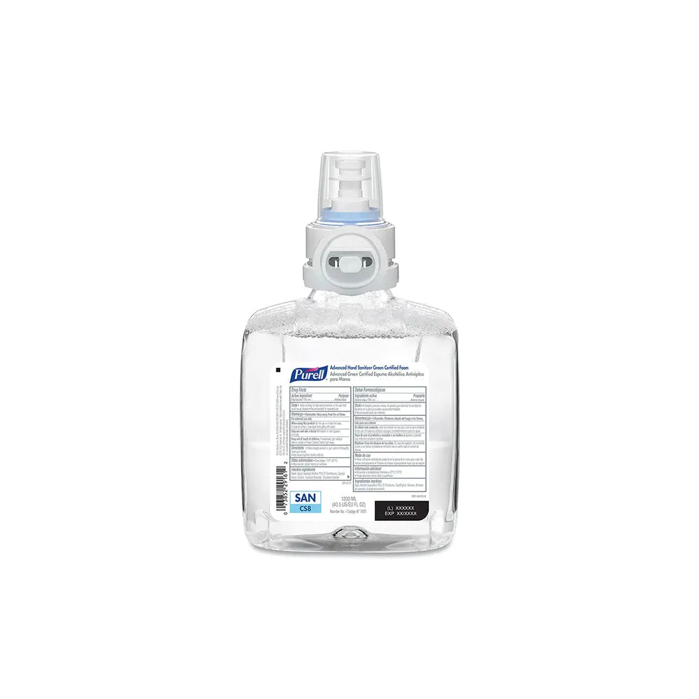Purell Advanced Hand Sanitizer Green Certified Foam Refill for CS8 Dispenser - 1200 mL