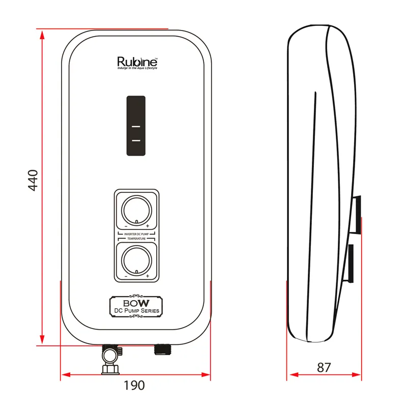 Rubine RWH-3388BHP Electric Instant Water Heater