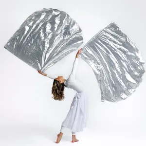 Silver Metallic Worship Flags