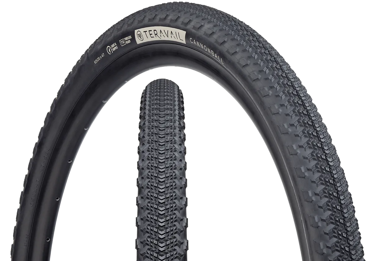 TERAVAIL Cannonball Tire - 700 x 38 - Durable - Fast Compound - Tubeless Ready - Black