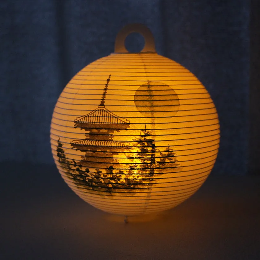 THREE-STORIED PAGODA, Letter Lantern, Gifu Chochin