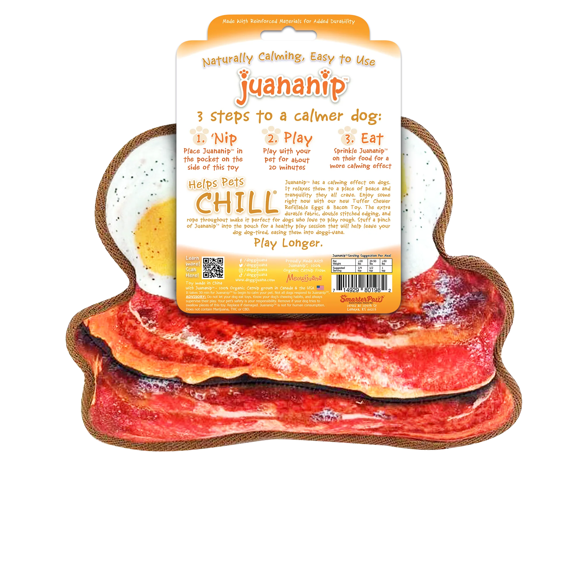 Tuffer Chewer Refillable Eggs and Bacon Toy