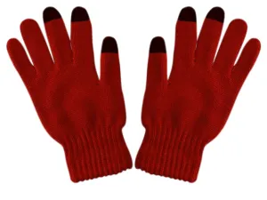 Unisex Warm Knitted Texting Gloves for Iphone Android Smart phones Touch screens Red