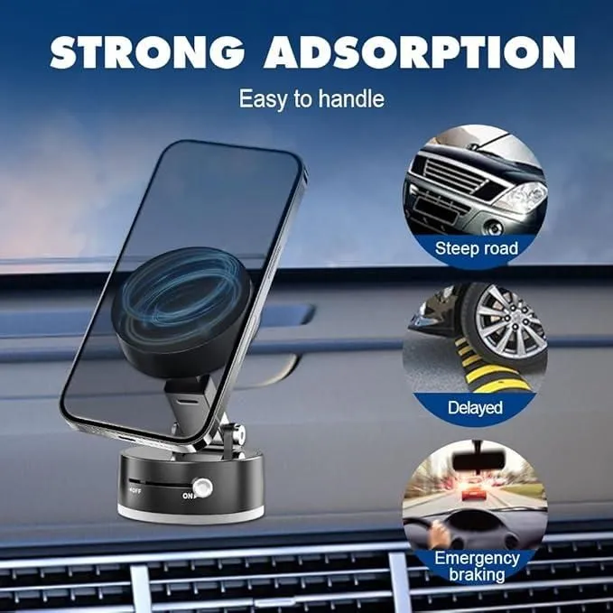 Vacuum Magnetic Suction Phone Holder (All iPhones, Android & GPS Devices and Cases Compatible)