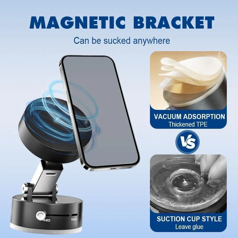 Vacuum Magnetic Suction Phone Holder (All iPhones, Android & GPS Devices and Cases Compatible)