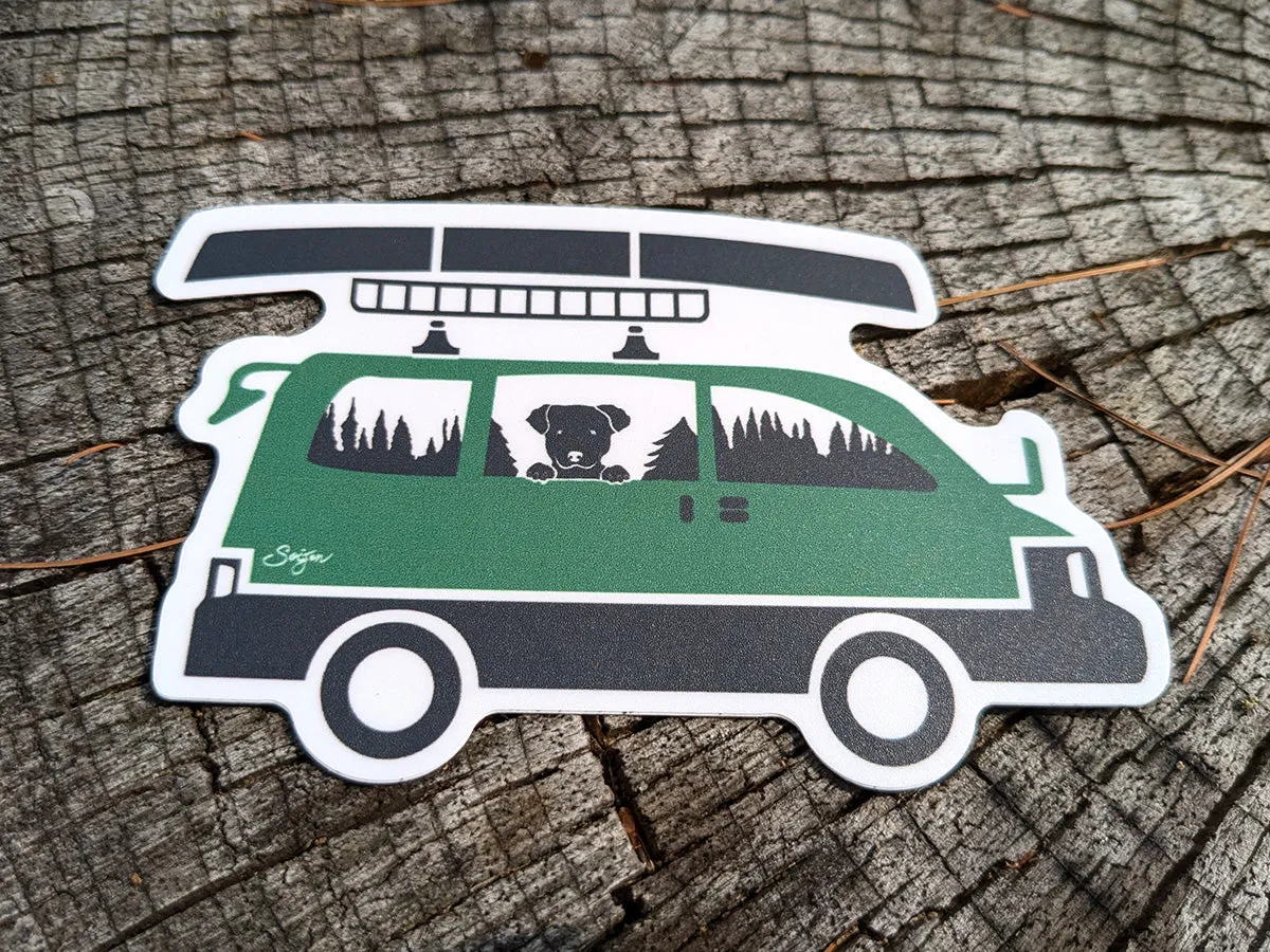 Vanlife Pup Waterproof Sticker
