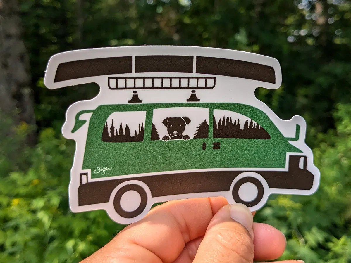 Vanlife Pup Waterproof Sticker