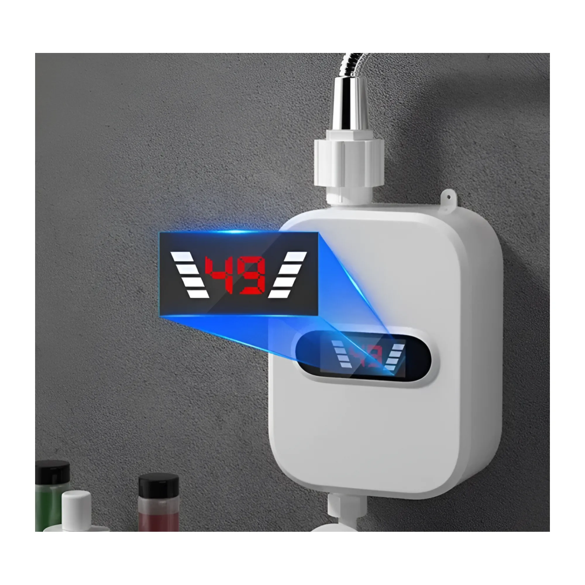 Waterproof Tankless Water Heater with LCD Display and Thermostat