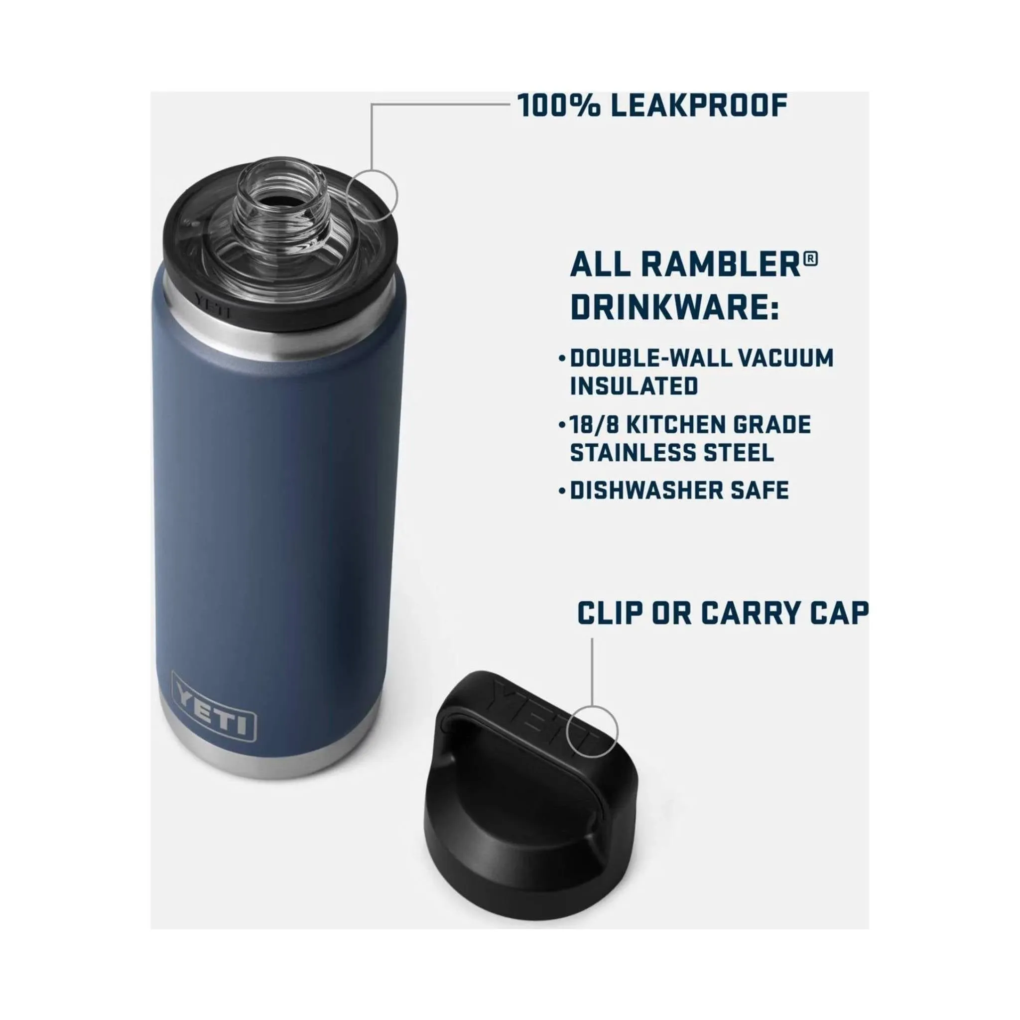 YETI Rambler 26 oz Bottle W/ Chug Cap - Charcoal